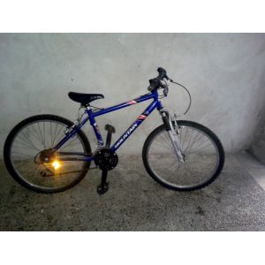 Velo Bicyclette 24 Pouces Mountain Bike 203 Large Made In France Nf Normes Fabrication Francaise Profil 3d Solide Rockrider Vtt Tout Terrain Suspension Avant Ajustconfort Suspendu 24" Bleu Derailleur - Occasion