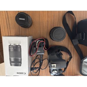 Canon EOS 2000D 24.1 mpix + Objectif Sigma 18-50mm 1:3.5-5.6 DC + Objectif Canon EFS 18-55mm + Objectif Canon EF 75-300mm f/4-5.6lll - Occasion