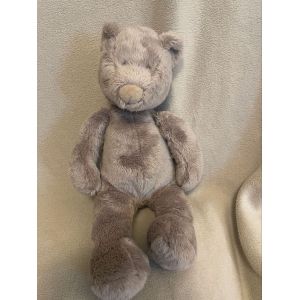 Doudou peluche ours moulin roty gris Basile et Lola - Occasion