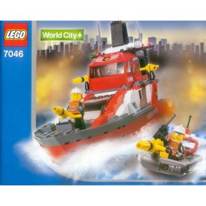 LEGO World City 7046 Bateau de Pompier - Occasion