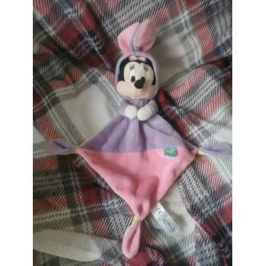 Doudou Minnie Plat Violet Rose Oreilles Lapin Jaune Pois Nicotoy Disney - Occasion