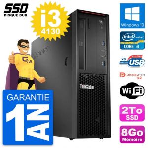 PC Lenovo ThinkStation P300 SFF Intel i3-4130 RAM 8Go SSD 2To Windows 10 Wifi - Occasion