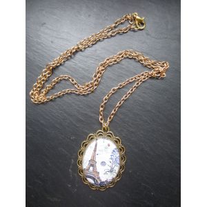 Sautoir Avec Cabochon Tour Eiffel - Occasion