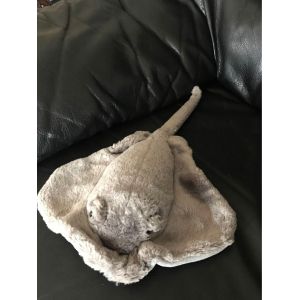 Doudou Peluche Raie Grise 37cm - Occasion