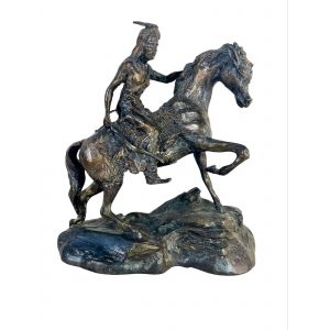 Arnoux Paris indiend’Amériqueà cheval sculpture bronze - Occasion