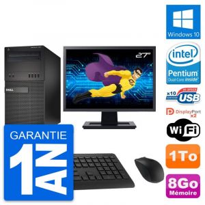PC Tour Dell XE2 MT Ecran 27" Pentium G3220 RAM 8Go Disque 1To Windows 10 Wifi - Occasion