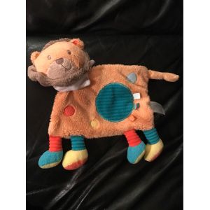 Doudou Plat Lion Simba Toys Bandanas Rayé Orange Cercle Bleu 23 Cm - Occasion
