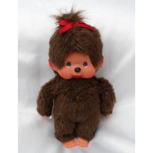 Peluche Doudou Kiki Monchhichi Noeud Rouge Sekiguchi - Occasion