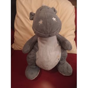 Doudou dragon Victor noukies noukie s bleu etoilee jaune blanche aile 40cm environ assis - Occasion