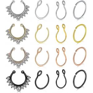 Couleurs Mixtes Septum Piercing Surgical Steel Fake Nose Piercing Lip Piercing - Occasion