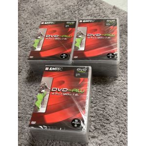 Dvd-rw bo&icirc;tier rigide jaquette video box transparent 4.7Gb 120min 4x EMTEC, lot de 3 pack de 5 - Occasion