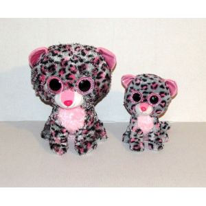Peluche Leopard Chat Ty Lot 2 Doudou Gros Yeux Brillant Beanie Boos Tacha - Occasion