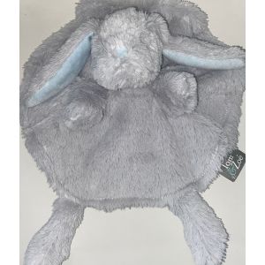 Doudou Lapin Gris Bleu Tom & Zoe Peluche Jouet Bebe - Occasion