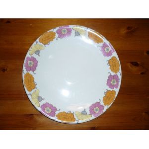 4 Assiettes Creuses + 1 Assiette Plate V&eacute;ritable Porcelaine Made In Italy Marque L - Occasion