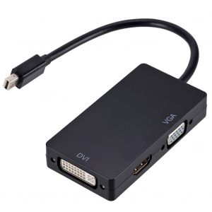 Adaptateur 3 en 1 Mini DP vers VGA/DVI HDMI, convertisseur pour Mac Book Air/Mac Book Pro 50/60Hz, accessoires PC - Occasion