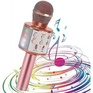 Microphone karaok&eacute; Bluetooth sans fil pour enfants, microphones Ktv avec lumi&egrave;re LED - Occasion