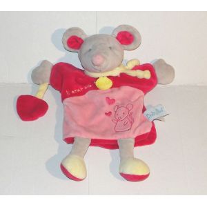 Doudou Souris Marionnette Avec Coeur Il Etait Une Fois Baby Nat&#39; 28cm - Occasion
