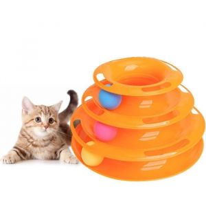 Jouet Pour Chat,Jouet Chaton,Balle Jouet Jouet Chat Tour À Trois Niveaux,Jouet Interactif Chat,Circuit Jeu Chat Avec Balle - Occasion