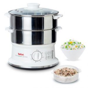 Tefal VC1451, Cuiseur vapeur Acier inoxydable/Blanc - Occasion