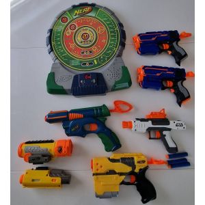 Pistolets Nerf + Cible - Occasion