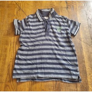 Polo Manche Courte Garçon À Rayure Gris Et Bleu Marine Taille 5ans Tape À L'?Il - Occasion