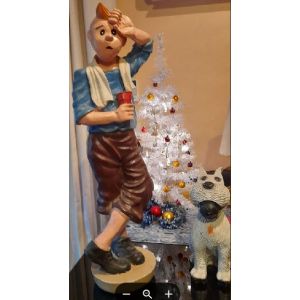 Tintin (88cm) Lesté Et Milou En Résine - Occasion