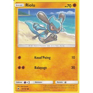 Carte Pok&eacute;mon - Riolu - 70/147 - Ombres Ardentes - Occasion