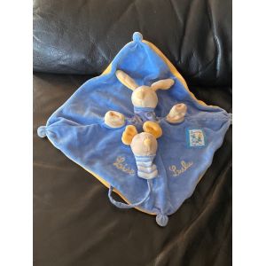 Doudou plat Lapin bleu Lise et Lulu MOULIN ROTY 25*25cm - Occasion