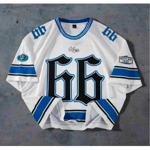 T-Shirt Us Style Am&eacute;ricain Oversize Floqu&eacute; 66 Et Bandelettes - Occasion