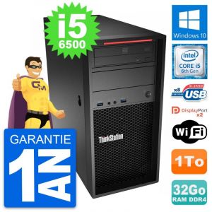 PC Tour Lenovo ThinkStation P320 i5-6500 RAM 32Go Disque Dur 1To Windows 10 Wifi - Occasion
