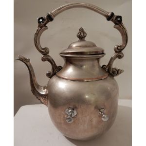 Théière Bouilloire Ancienne En Métal Argenté - Occasion