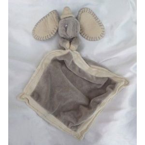 Doudou Peluche Plat Mouchoir Eléphant Dumbo Gris Et Beige Disney Nicotoy - Occasion
