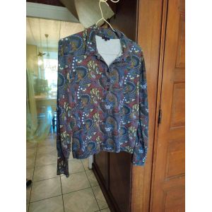 Chemise Violette Aztèque Vintage M/38 Bensimon - Occasion