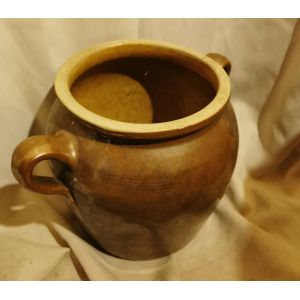 Pot En Gr&egrave;s &Eacute;maill&eacute;. Pot &Agrave; Graisse. - Occasion