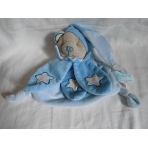 Doudou Baby Nat, Babynat , Plat, Ours, Bleu, Bonnet, Luminescent, Étoiles La Compagnie Des Doudous Phosphorescent Brille Dans La Nuit Bn662 Bn 662 - Occasion