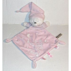 doudou lapin max & sax moon rose motifs brodés luminescents - Occasion