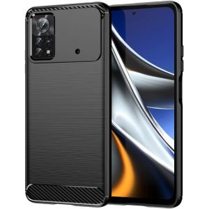 Coque Pour Xiaomi Poco X4 Pro 5g Cover Anti-Choc Air Cushion Texture Fibre De Carbone Anti-Choc Silicone Housse Etui Pour Xiaomi Poco X4 Pro 5g Bumper Housse Etui De Protection Souple Case - Occasion