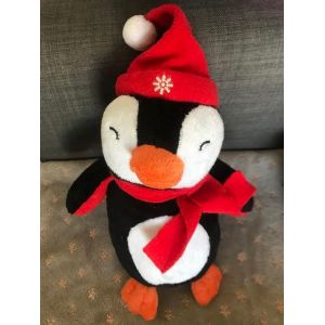 Peluche Doudou Pingouin Noel Écharpe Rouge 28 Cm Fl - Occasion