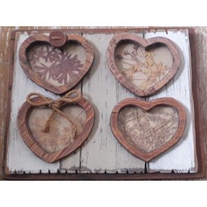 D&eacute;coration en bois / Th&egrave;me Nature - Tableau en bois coll&eacute; sur socle (Nature morte) - 32 x 27 cm / Profondeur : 4cm - Occasion