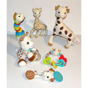 sophie la girafe doudou hochet attache sucette pouet pouet lot de 6 jouets 1er age sophie la girafe vulli - Occasion