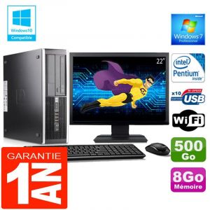 PC HP Compaq 6000 Pro SFF Intel E6300 Ram 8Go Disque 500 Go Wifi W7 Ecran 22 - Occasion