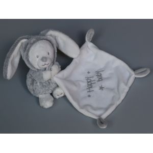 Doudou Ours Déguisé Lapin Mouchoir Blanc Gris Orchestra Premaman - Occasion