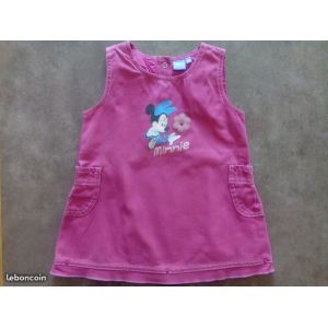 Robe Sm En Toile Rose, Minnie - Disney - T 12mois - Occasion