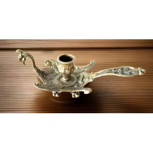 ANCIEN BOUGEOIR &Agrave; MAIN EN LAITON FORME DE PAON - DIT RAT DE CAVE - TR&Egrave;S BEL &Eacute;TAT - Occasion