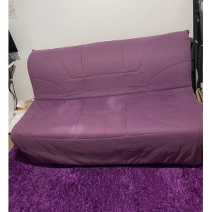 Canapé Lit Banquette Bz/ Clic-Clac Violet 190x160cm Pratique Et Fonctionnelle, La Banquette Est Déhoussable. Le Matelas En Mousse Hr 35 De 13 Cm Est En Parfait État. - Occasion