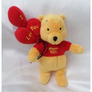 Doudou Peluche Winnie L'Ourson Ballons Rouge I Love You Nicotoy Disney - Occasion