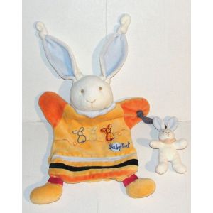 doudou lapin orange marionnette baby nat - Occasion