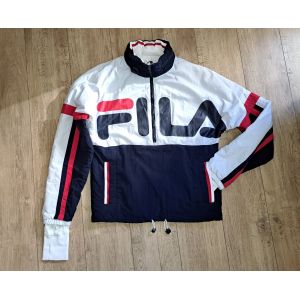 Veste Zip&eacute;e Fila Pull Sweat Chaud Sport Mixte Homme Femme Blouson Bleu Marine Rouge Blanc &Agrave; Capuche Refermable Xs 36 - Double Manches Pour Les Pouces - Envoi Tr&egrave;s Rapide Et Soigne. - Occasion