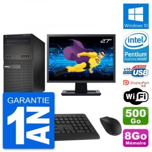 PC Tour Dell XE2 MT Ecran 27" Pentium G3220 RAM 8Go Disque 500Go Windows 10 Wifi - Occasion
