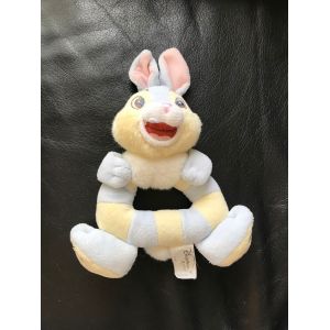 Doudou Hochet Disneyland Lapin Panpan Thumper Bleu Jaune Rose Grelot - Occasion